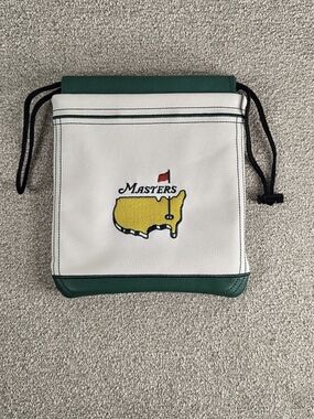 2018 Masters Golf Valuables Pouch White Green Drawstring Augusta National